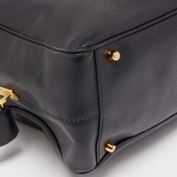 Pre Owned Prada Black Saffiano Lux Leather Bauletto Duffel Bag