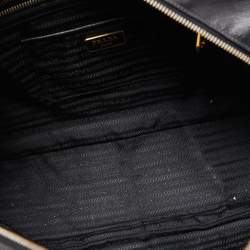 Pre Owned Prada Black Saffiano Lux Leather Bauletto Duffel Bag