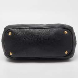 Pre Owned Prada Black Leather Vitello Daino Sacca 2 Manici Hobo