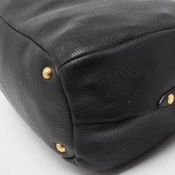 Pre Owned Prada Black Leather Vitello Daino Sacca 2 Manici Hobo