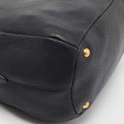 Pre Owned Prada Black Leather Vitello Daino Sacca 2 Manici Hobo