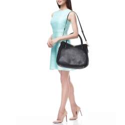 Pre Owned Prada Black Leather Vitello Daino Sacca 2 Manici Hobo