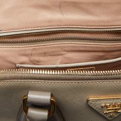 Pre Owned Prada Taupe Saffiano Lux Leather Medium Promenade Satchel