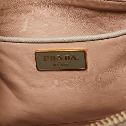 Pre Owned Prada Taupe Saffiano Lux Leather Medium Promenade Satchel