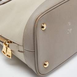 Pre Owned Prada Taupe Saffiano Lux Leather Medium Promenade Satchel