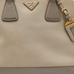 Pre Owned Prada Taupe Saffiano Lux Leather Medium Promenade Satchel