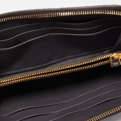 Pre Owned Prada Dark Grey Gaufre Leather Zip Around Wallet