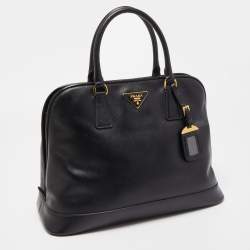 مملوكة مسبقًا Prada Black Saffiano Lux Leather Large Promenade Satchel