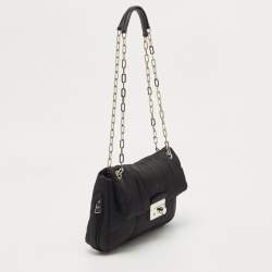 Prada Black Quilted Nylon Bomber Chain Shoulder Bag