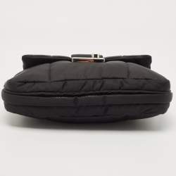 Prada Black Quilted Nylon Bomber Chain Shoulder Bag