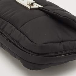 Prada Black Quilted Nylon Bomber Chain Shoulder Bag