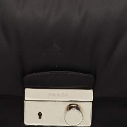 Prada Black Quilted Nylon Bomber Chain Shoulder Bag