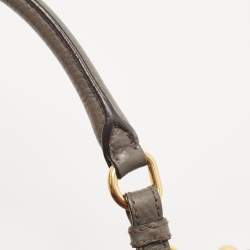 مملوكة مسبقًا Prada Dark Grey Vitello Daino Leather Bauletto Bag