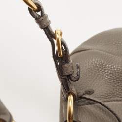 مملوكة مسبقًا Prada Dark Grey Vitello Daino Leather Bauletto Bag