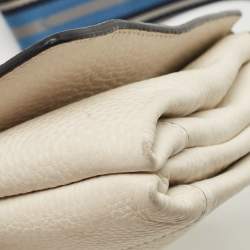 Pre Owned Prada Off White Leather Flap Crossbody Bag