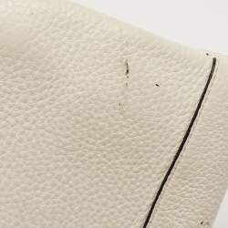 Pre Owned Prada Off White Leather Flap Crossbody Bag