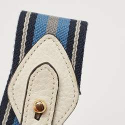 Pre Owned Prada Off White Leather Flap Crossbody Bag