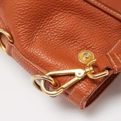 Pre Owned Prada Rust Vitello Daino Leather Sacca 2 Manici Hobo