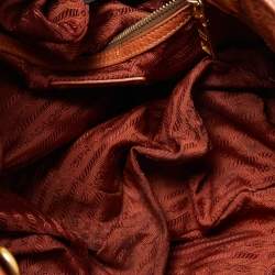 Pre Owned Prada Rust Vitello Daino Leather Sacca 2 Manici Hobo