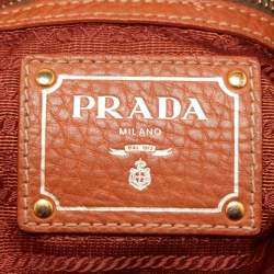 Pre Owned Prada Rust Vitello Daino Leather Sacca 2 Manici Hobo