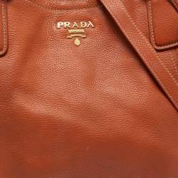 Pre Owned Prada Rust Vitello Daino Leather Sacca 2 Manici Hobo