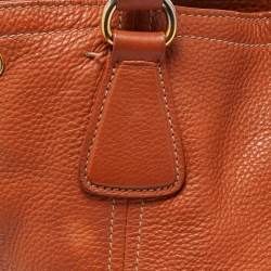 Pre Owned Prada Rust Vitello Daino Leather Sacca 2 Manici Hobo