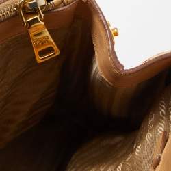 Pre Owned Prada Beige Saffiano Lux Leather Large Galleria Double Zip Tote