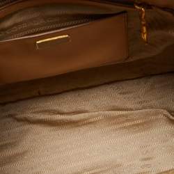 Pre Owned Prada Beige Saffiano Lux Leather Large Galleria Double Zip Tote