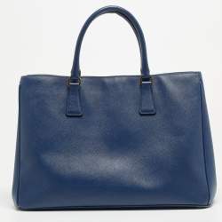 Pre Owned Prada Blue Saffiano Leather Large Gardener's Tote