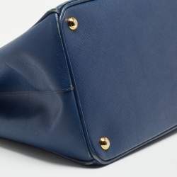 Pre Owned Prada Blue Saffiano Leather Large Gardener's Tote