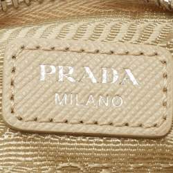 Prada Beige Nylon and Leather Re-Edition 2005 Baguette Bag