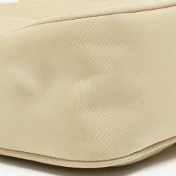 Prada Beige Nylon and Leather Re-Edition 2005 Baguette Bag