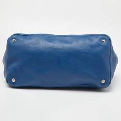 Pre Owned Prada Blue Vitello Daino Leather Tote