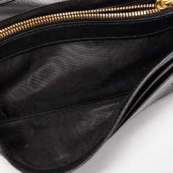 Pre Owned Prada Black Saffiano Lux Leather Flap Continental Wallet