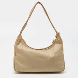 Pre Owned Prada Beige Tessuto Nylon Re-Edition 2000 Shoulder Bag
