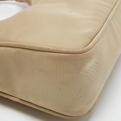 Pre Owned Prada Beige Tessuto Nylon Re-Edition 2000 Shoulder Bag