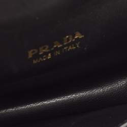 Pre Owned Prada Black Saffiano Leather Cahier Wallet on Chain