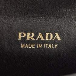 Pre Owned Prada Black Saffiano Leather Cahier Wallet on Chain