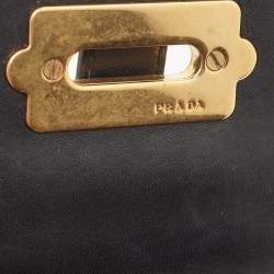 Pre Owned Prada Black Saffiano Leather Cahier Wallet on Chain