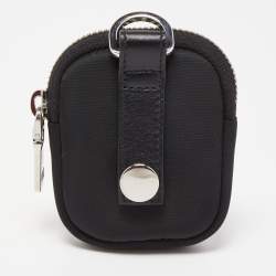 Pre Owned Prada Black Nylon and Leather Mini Re-Nylon Pouch