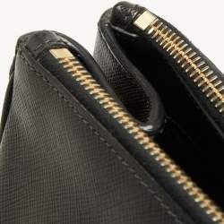 Pre Owned Prada Black Saffiano Lux Leather Large Galleria Double Zip Tote