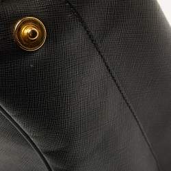 Pre Owned Prada Black Saffiano Lux Leather Large Galleria Double Zip Tote