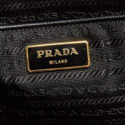 Pre Owned Prada Black Saffiano Lux Leather Large Galleria Double Zip Tote