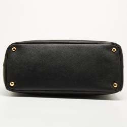 Pre Owned Prada Black Saffiano Lux Leather Large Galleria Double Zip Tote
