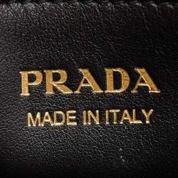 Pre Owned Prada Black Saffiano Leather Medium Monochrome Tote