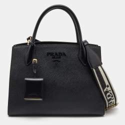 Saffiano Leather Tote Bag in Black - Prada