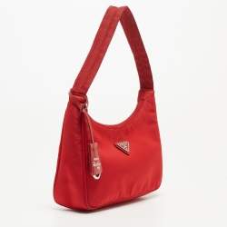 Prada Red Nylon Re-Edition 2000 Baguette Bag