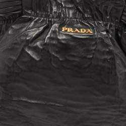 مملوكة مسبقًا Prada Black Antique Leather Bow Tote