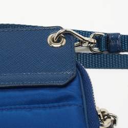 Prada Blue Nylon and Leather Phone Crossbdoy Bag