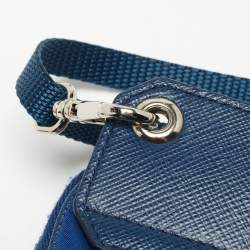 Prada Blue Nylon and Leather Phone Crossbdoy Bag